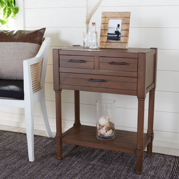 Safavieh Filbert 3 Drawer Console Table, Brown
