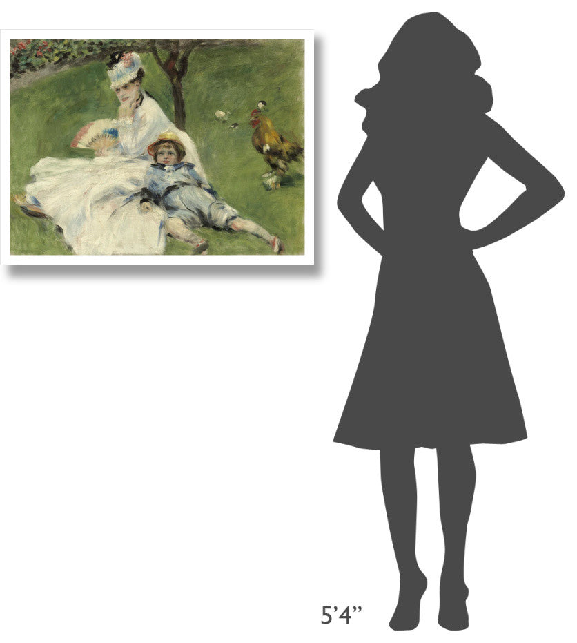 "Madame Monet and Her Son" Digital Paper Print by Pierre-Auguste Renoir, 34"x26"