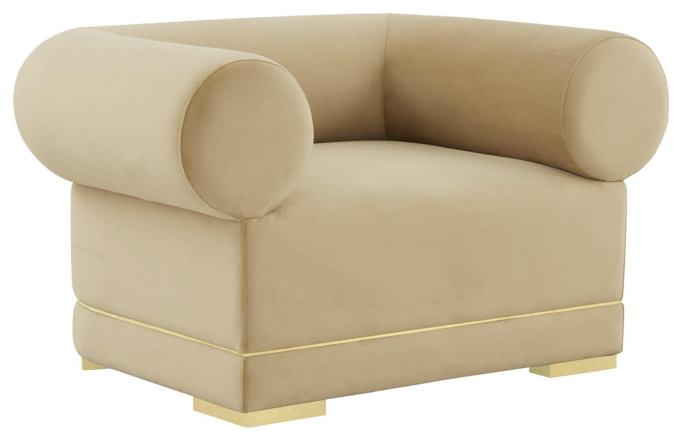 Ricardo Champagne Velvet Accent Chair