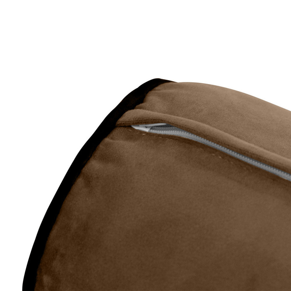 STYLE V6 TwinXL Velvet ContrastPipe Indoor Daybed Bolster Pillow|CoverOnly|AD308