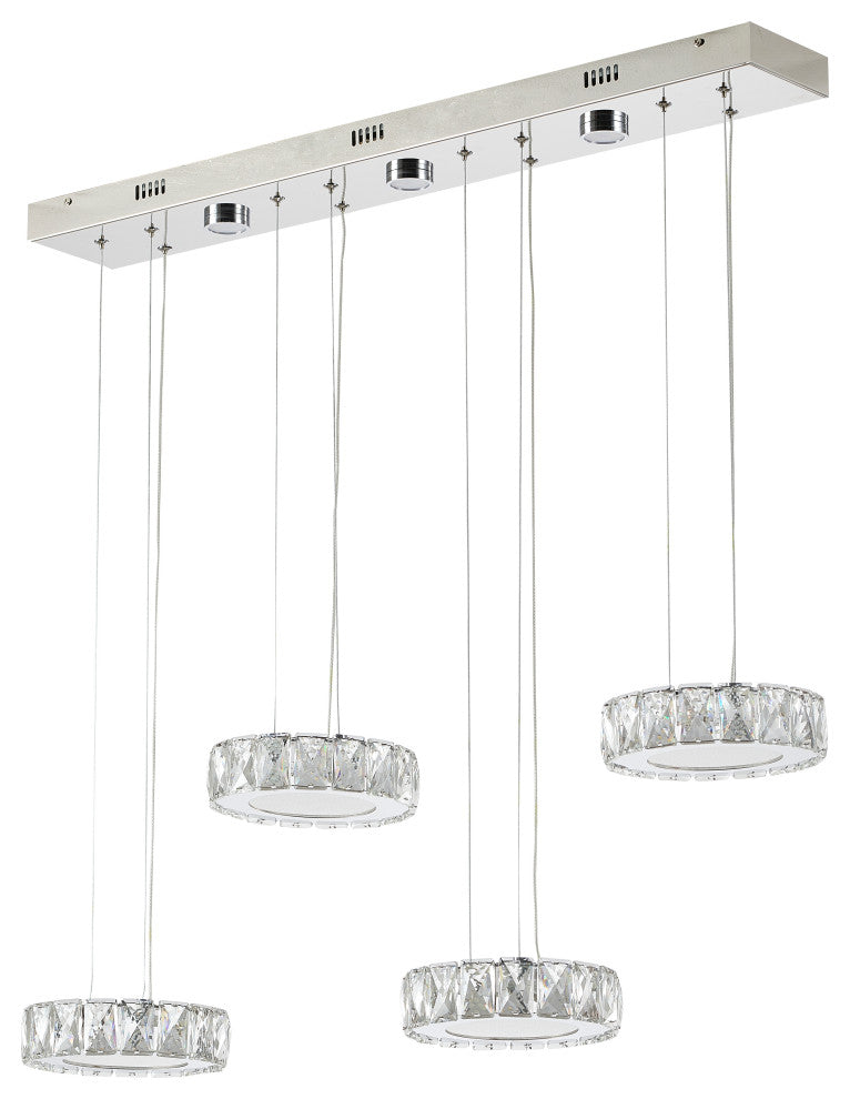Bethel International FT15-4 7-Light LED Island Lighting, Chrome
