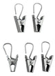 Clips With Hooks, Set of 24, Satin Nickel