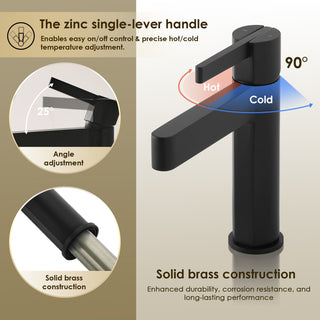 Stila Single Hole Single-Handle Bathroom Faucet, Matte Black