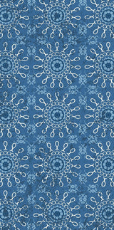 Sun Tile Geometric Print Bath Towel, Blue