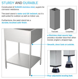 Transolid 24"x22"x35" Steel Laundry Sink Kit, Brushed