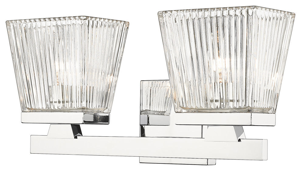Zlite 1936-2V-CH 2-Light Vanity, Clear