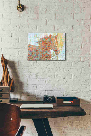 Epic Graffiti 'Pattern Horse' by Irena Orlov, Giclee Canvas Wall Art, 16"x12"