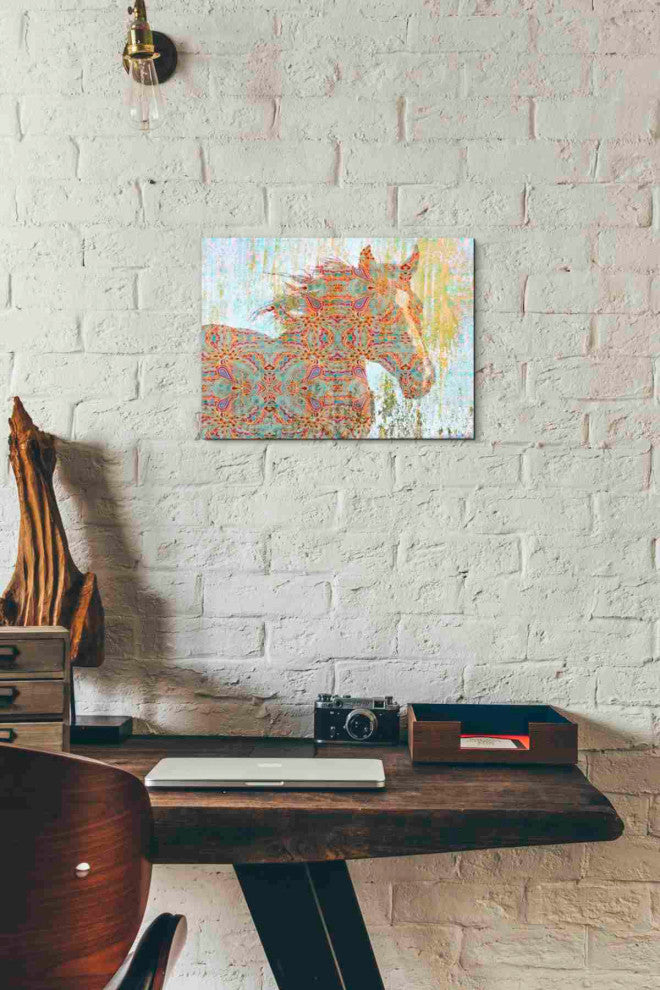 Epic Graffiti 'Pattern Horse' by Irena Orlov, Giclee Canvas Wall Art, 16"x12"