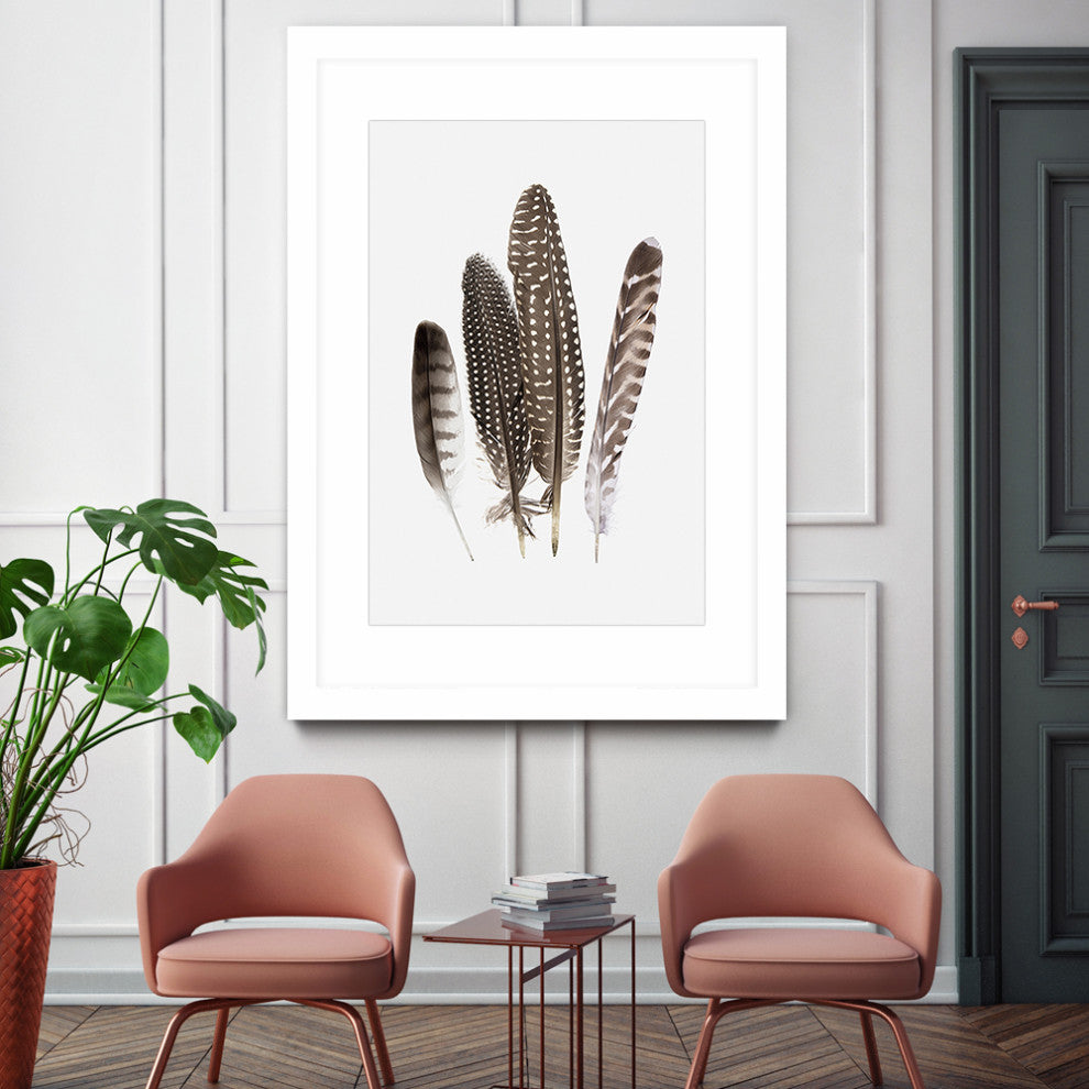 "Feathers II" Matted and Framed, 52"x36"
