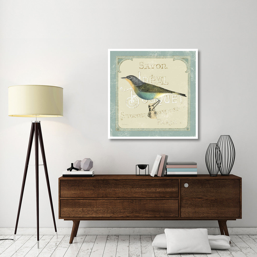 "Parisian Bird II" Digital Paper Print by Sue Schlabach, 42"x42"