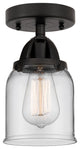 Small Bell Semi-Flush Mount, Matte Black, Clear, Clear