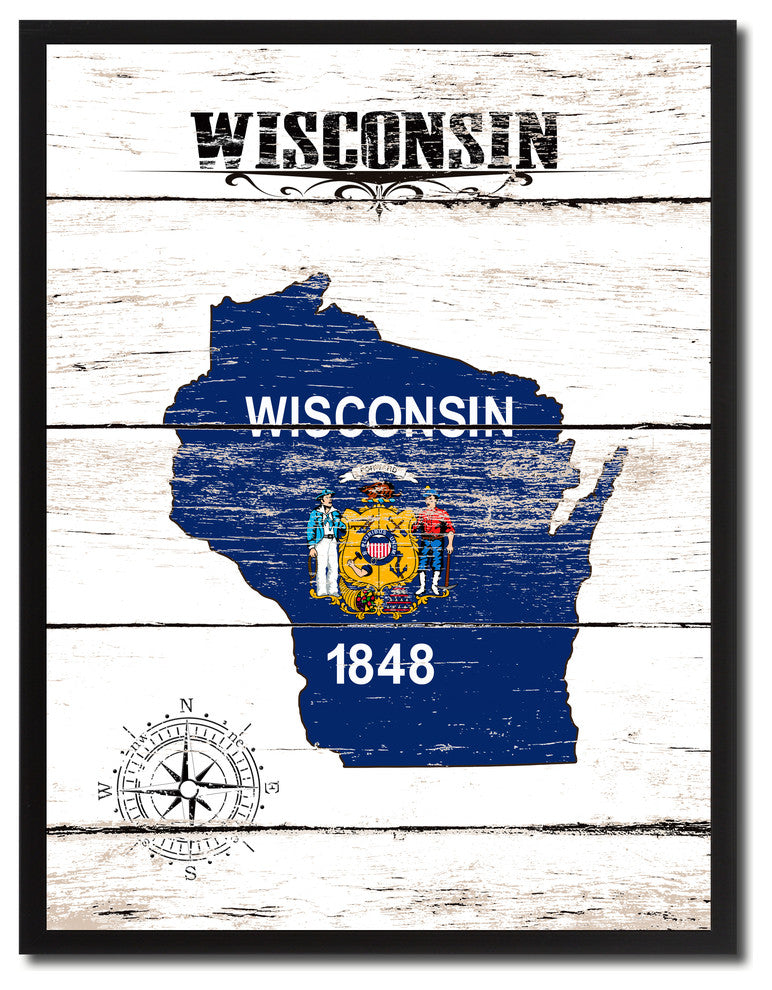 Wisconsin State Flag Canvas, 28"x37"