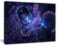 "Dark Blue and Pink Fractal Flowers" Floral Wall Art Canvas, 40"x30"
