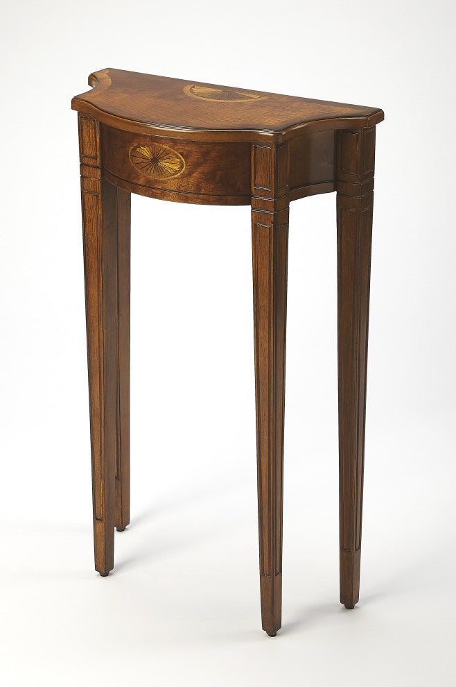 Chester Demilune Console Table, Olive Ash