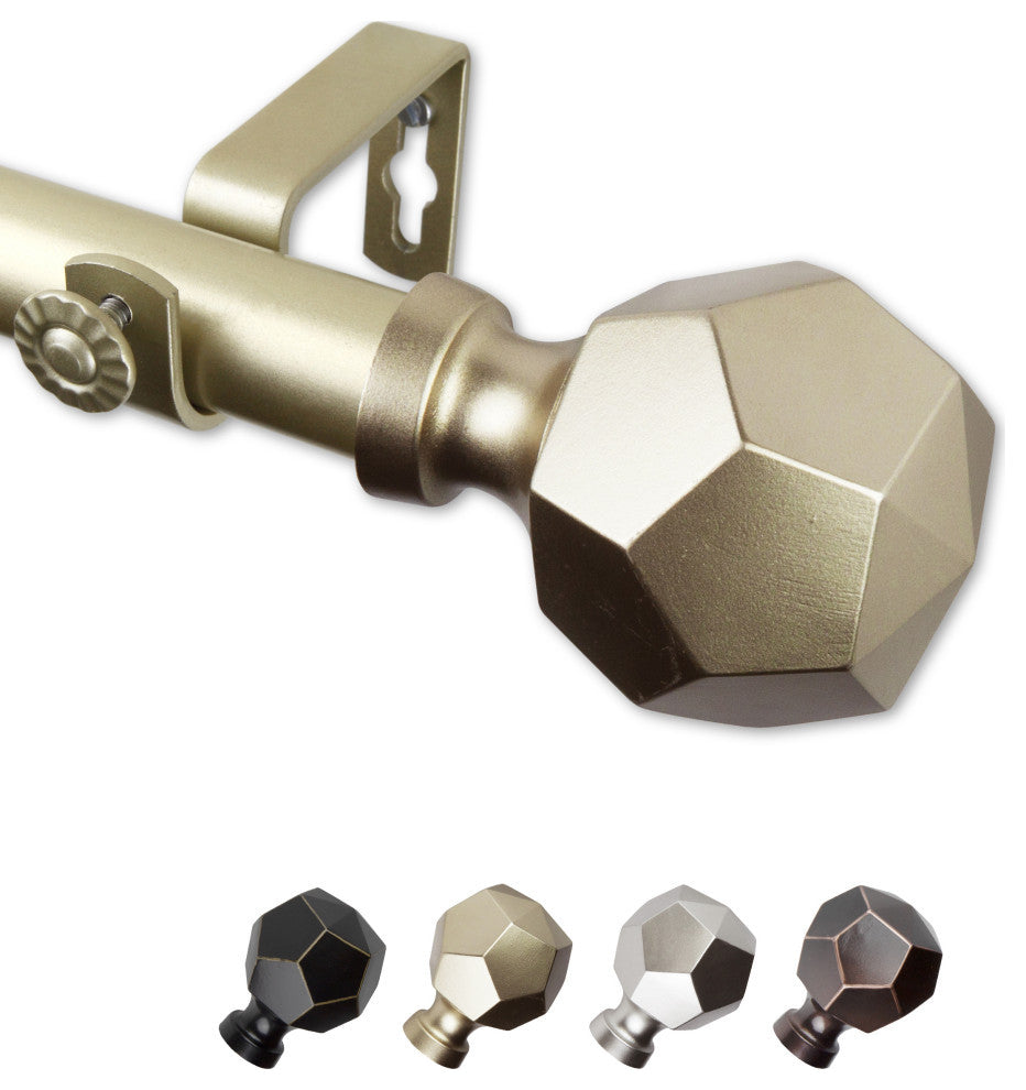 Theobald 1" Curtain Rod, Light Gold, 28-48"