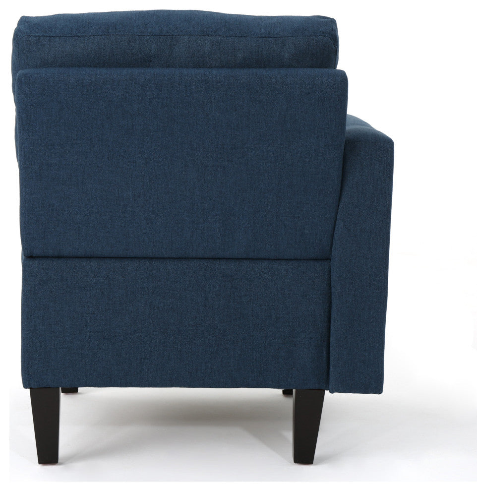 GDF Studio 10-Piece Niya Mid Century Modern Fabric U-Shaped Sectional Sofa, Navy