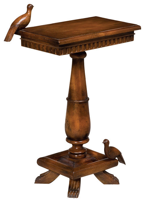 Guild Master 719067rs Socle Table With Birds In Woodtone