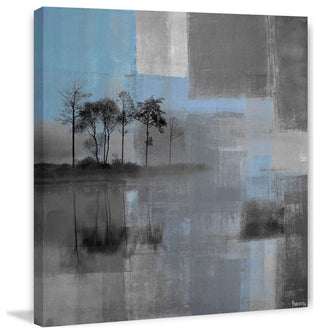 "Blue Horizon" Painting Print on Wrapped Canvas, 18"x18"