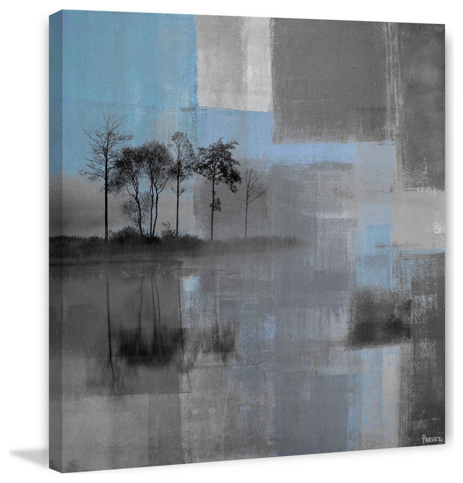 "Blue Horizon" Painting Print on Wrapped Canvas, 18"x18"