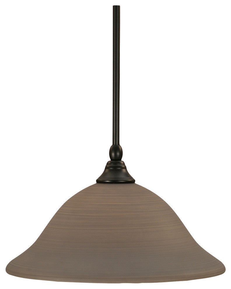 Stem Mini Pendant In Matte Black, 12" Gray Linen Glass