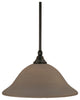 Stem Mini Pendant In Matte Black, 12" Gray Linen Glass