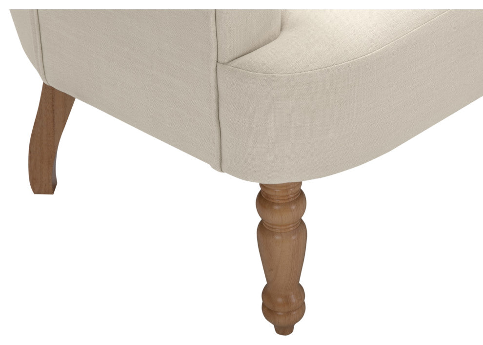 Rustic Manor Ronaldo Accent Chair Upholstered, Linen, Cream White