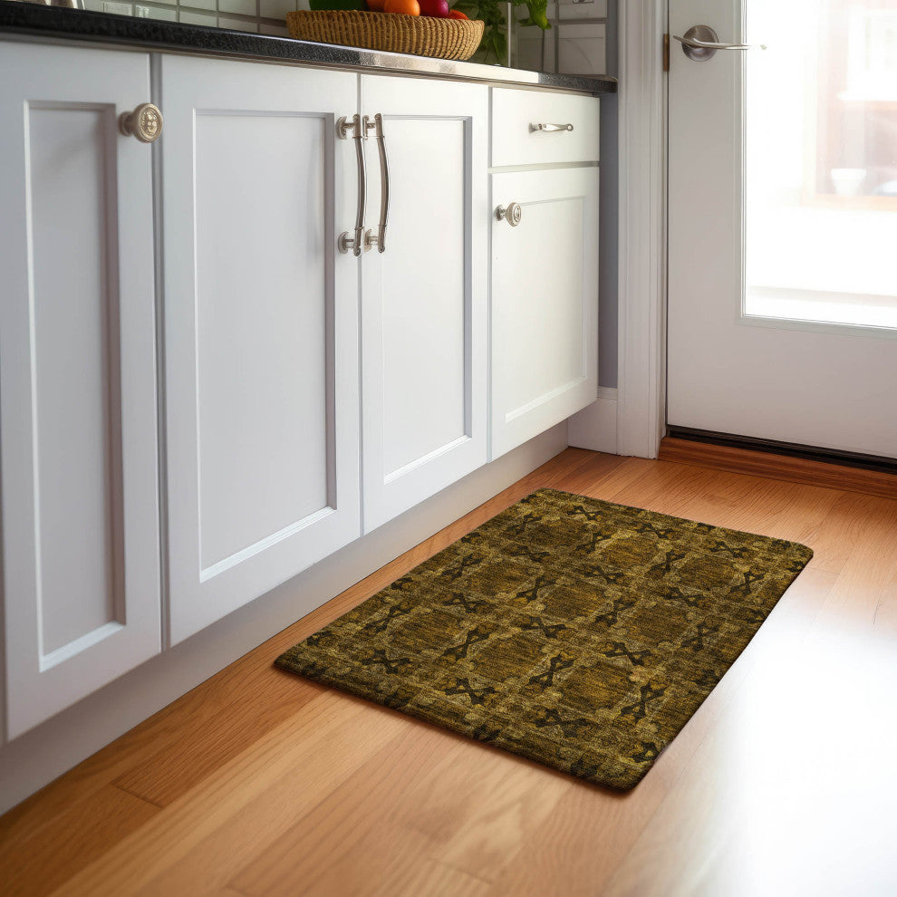 Premium Machine Washable Mayfield AMF564 Chocolate 1'8" x 2'6" Rug