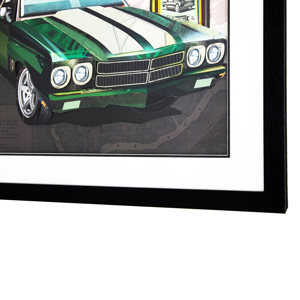 Detroit Legends 2', 3D Collage, 24"x36" Wall Art, Framed