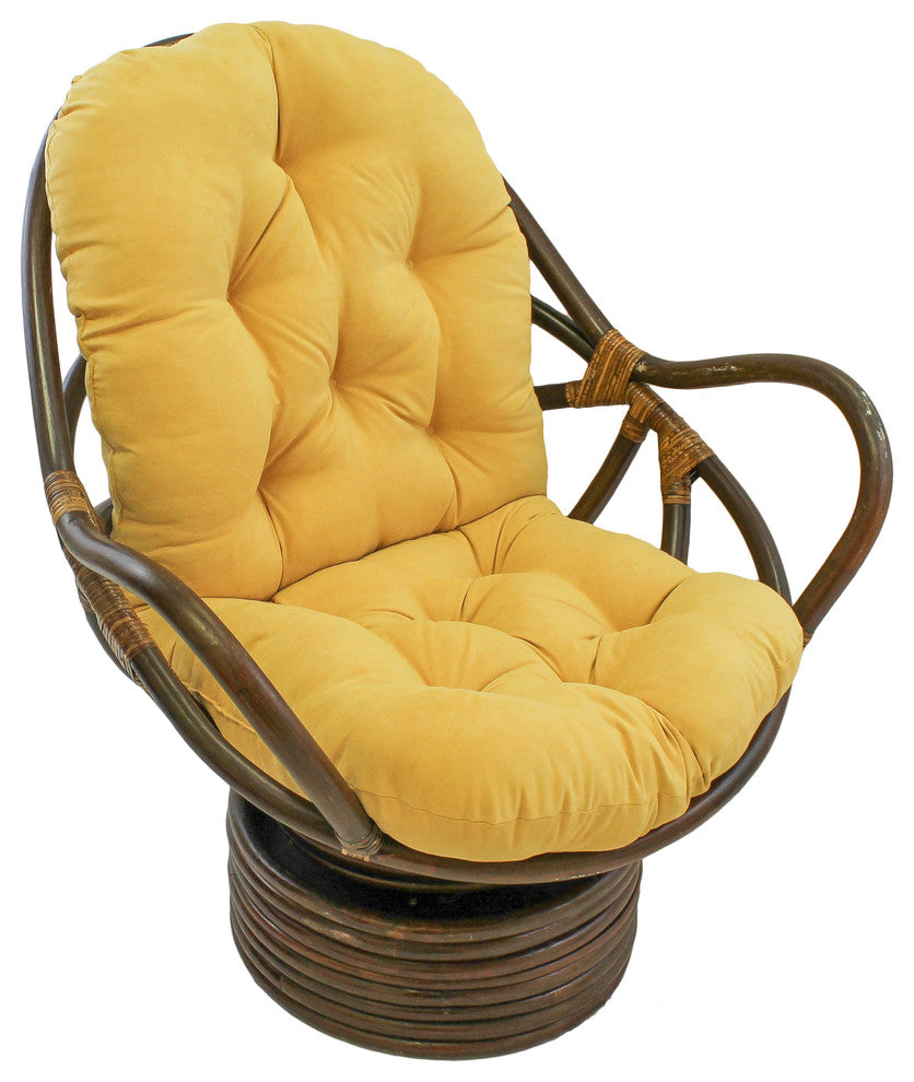 48"x24" Solid Micro Suede Swivel Rocker Cushion, Yellow