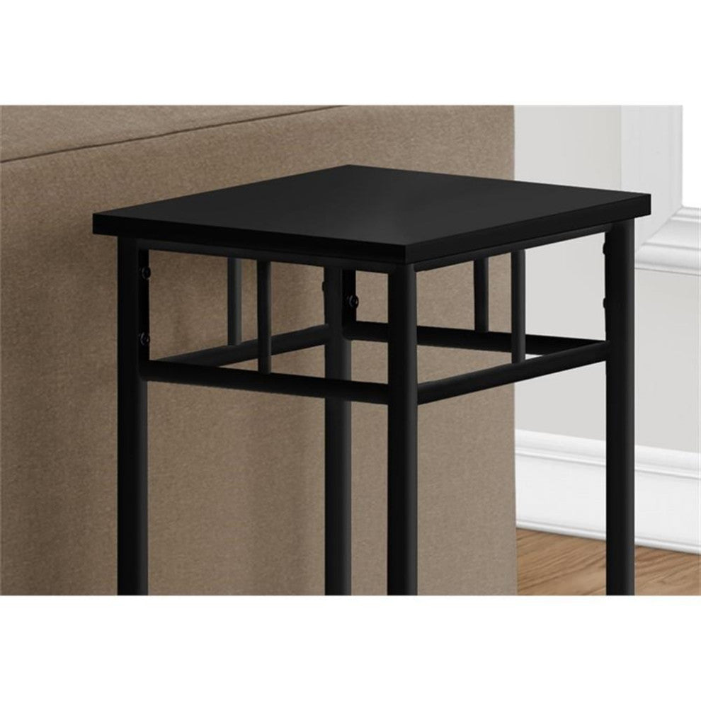 Accent Table Side End Plant Stand Square Living Room Bedroom Metal Black