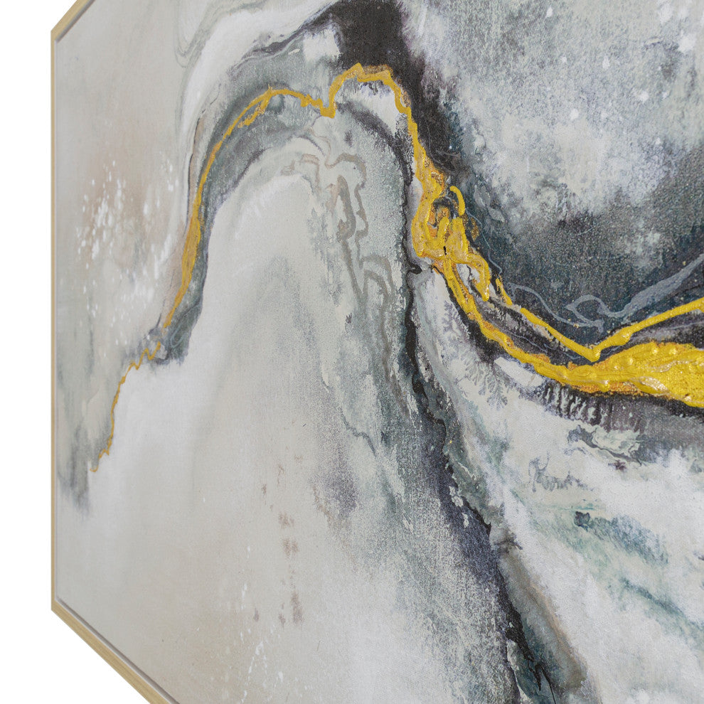 'Fluid Motion II', 55"x27", Wall Art Hand Painted on Canvas, Framed