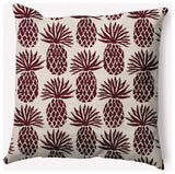 20" x 20" Pineapple Stripes Indoor/Outdoor Polyester Throw Pillow, Pomegranate