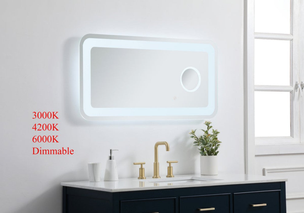 Lucy 20"x40" Hardwired LED Mirror With Magnifier and Color Changing Temperature
