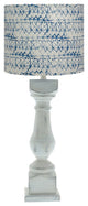 Rustic Abstract Linear Blues Table Lamp