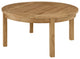 Modern Contemporary Outdoor Patio Teak Round Coffee Table, Natural Wood