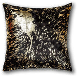 Chocolate And Gold Torino Kobe Cowhide Pillow