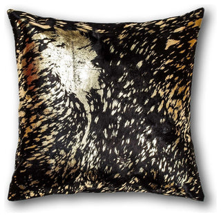 Chocolate And Gold Torino Kobe Cowhide Pillow