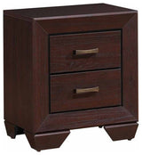 Benzara BM172131 Chic Side Nightstand, Dark Cocoa Brown