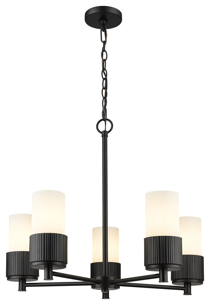 Innovations Bolivar 5 25" Chandelier Matte Black