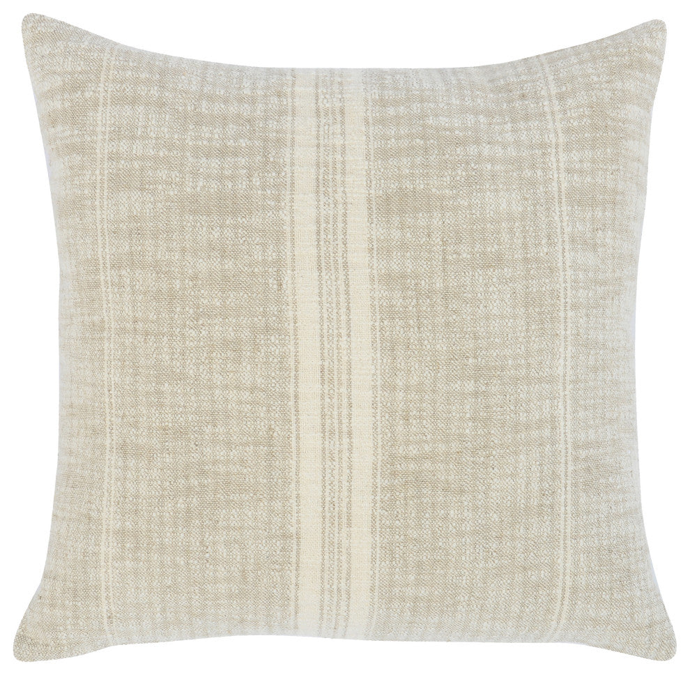 Tia 22" Square Throw Pillow, Natural Ivory, Natual,ivory, 22" X 22"