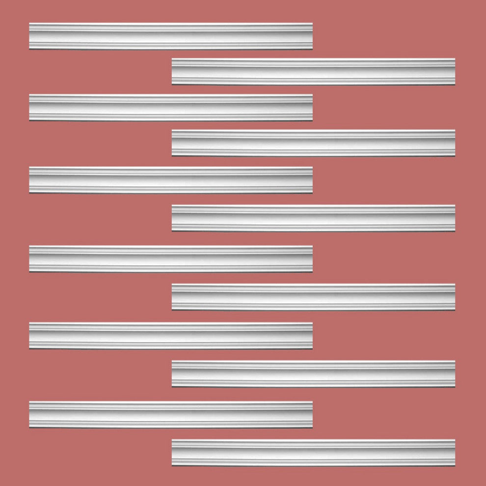 Cornice White Urethane Engelmann Design 12 Pieces Totaling 946.5" Length