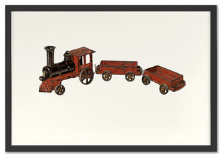 Toy Train Fine Art Print, Black, 18"x26"