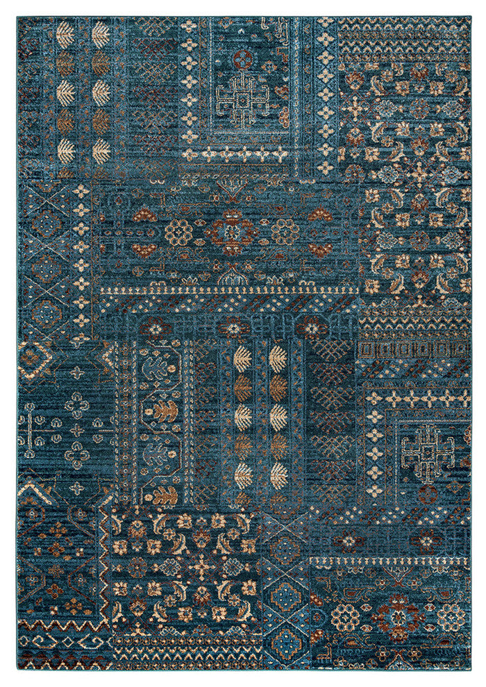 Rizzy Home Bellevue BV3954 Blue Border Area Rug, Rectangular, 3'3"x5'3"