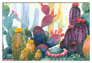 Colorful Blooming Cactus 20x30 Canvas Wall Art