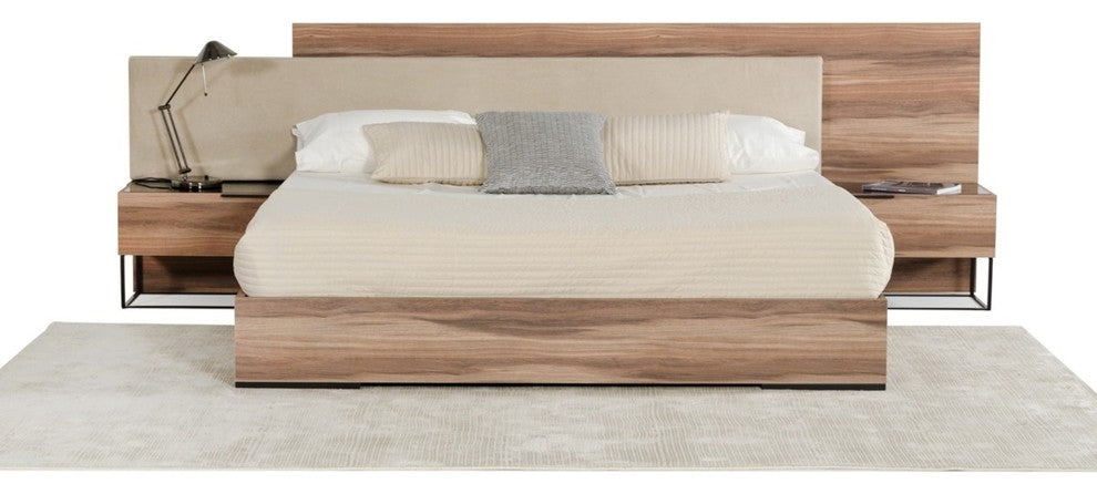 Nova Domus Matteo Italian Modern Walnut 5-Piece Bedroom Set, Eastern King