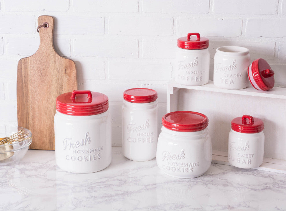 Red Ceramic Cookie Jar