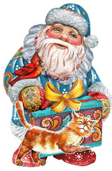 Curious Kitty Santa Scenic Decorative Ornament, Large