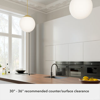 Hepburn Painted Modern Brass With Cased White Glass 3 Light Pendant Ceiling