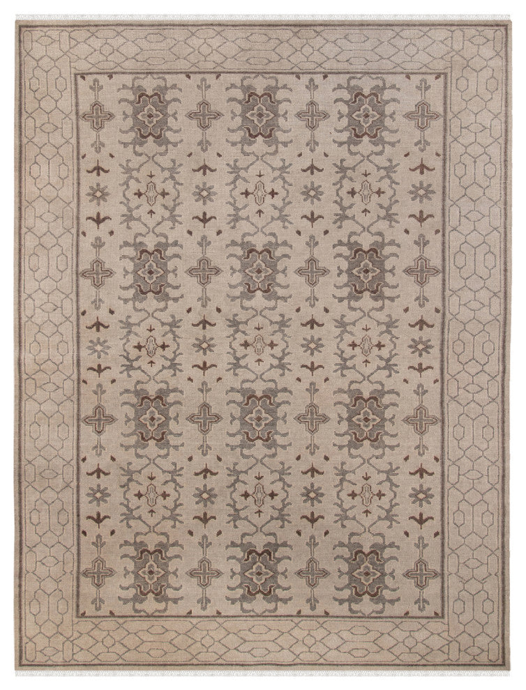 Empress Kingsley Area Rug, Taupe, 9' x 12', Bordered