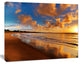 Colorful Sunset on the Beach, Landscape Canvas Art Print, 20"x12"